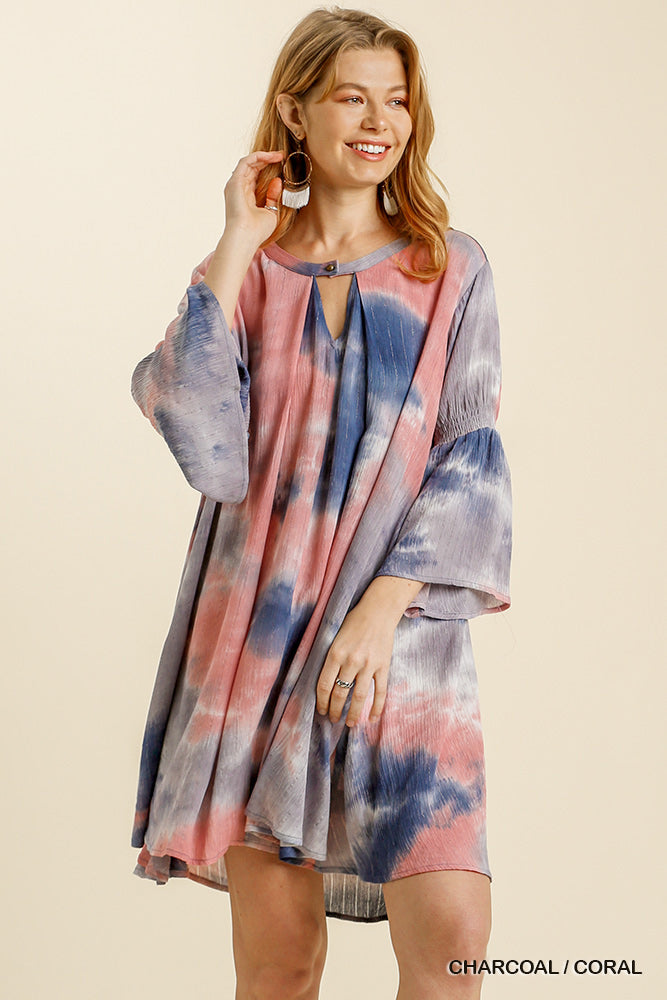 Stevie Tie Dye Bell Sleeve Dress
