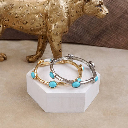 Desert Orbit – Turquoise Station Stretch Bangle