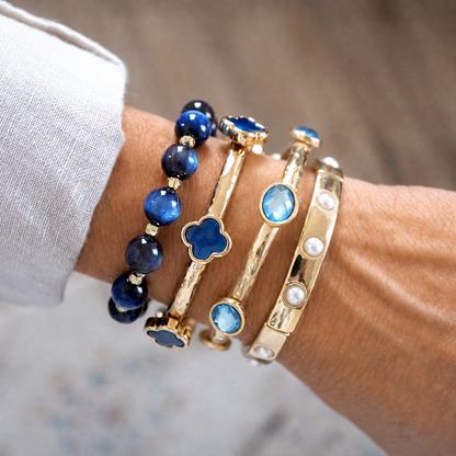 Clover Stretchy Bangle Bracelet – White, Pink, Mint, Tortoise