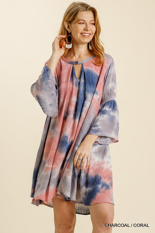 Stevie Tie Dye Bell Sleeve Dress