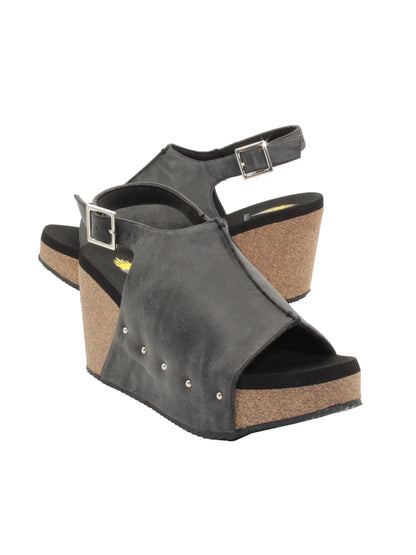 Division Black Wedge Sandal