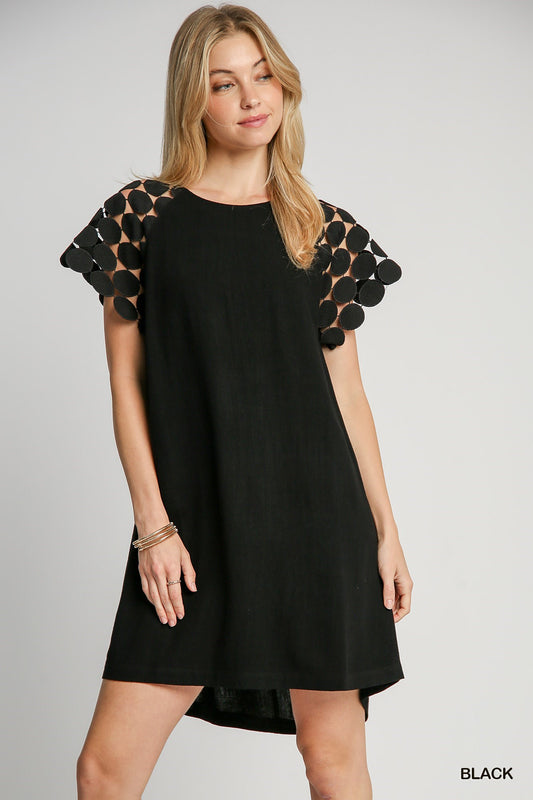 Sloan Mini Dress with Lace Sleeves
